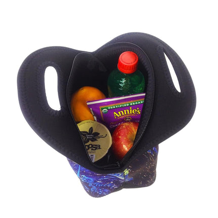 Wrapables A70831c Insulated Neoprene Reusable Lunch Bags, One Size, Hypnotic Cats