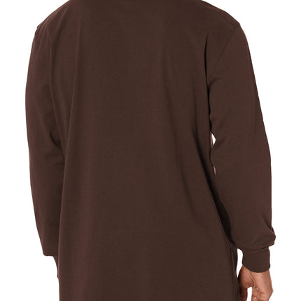 Dickies Men's Big-Tall Long-Sleeve Heavyweight Henley, Chocolate Brown, Medium