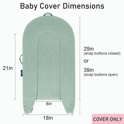 MEXXI Baby Nest Replacement Cover | Premium Quality Cotton Hypoallergenic Lounger Cover (Corduroy Sage Green)