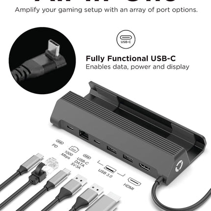 Lenovo Legion Go USB-C Hub Dock - 6-in-1 Dock, Improves Game Speed Efficiency, 4K Visual Support - Gaming Accessory