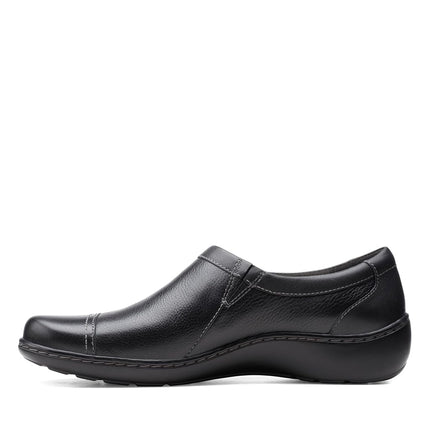 Clarks - Womens Cora Giny Shoes, 7 UK Narrow, Black Tumbled