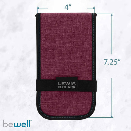 Lewis N. Clark Magnetic Folding Pill Organizer Supplement Case for OTC Medicine, Prescription Vitamins-14 Slots, Burgundy
