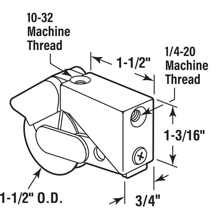 Prime-Line Products D 1533 Sliding Door Roller Assembly, 1-1/2-Inch Steel Ball Bearing