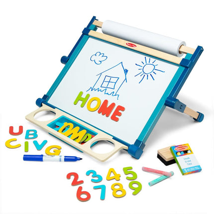 Melissa & Doug Deluxe Double-Sided Tabletop Easel (E-Commerce Packaging, Arts & Crafts, 42 Pieces, 17.5" H x 20.75" W x 2.75" L, Great Gift for Girls and Boys - Best for 3, 4, 5 Year Olds and Up)
