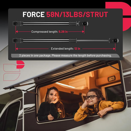 BDFHYK C16-02716 12 inch 13Lbs/58N Gas Shocks Struts Lift Support for Leer Camper Shell Truck Topper Rear Window, Pickup Toolbox Lid Door, Cabinet lid Door, Set of 2