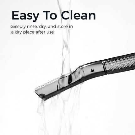 ZOMCHI Eyebrow Razor, Face Razors for Women&Men, Eyebrow Trimmer Shaper with Precision Cover,Facial Shaver with 6 Blades (Black)