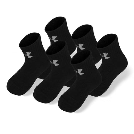 Under Armour Boys' Multi Pack Quarter Sock, Black,