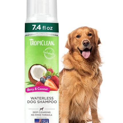 Tropiclean No Rinsing Berry and Coconut Deep Cleansing Waterless Shampoo for Dogs 220mL