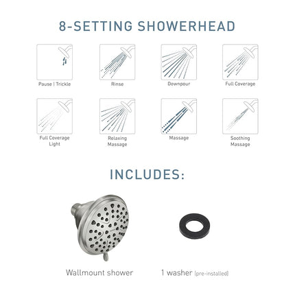 Moen 218W0SRN Attune - Ducha de mano, níquel cepillado resistente a las manchas