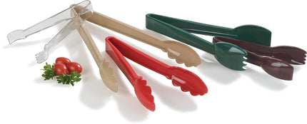 Carlisle FoodService Products Carly Plastic Salad Tong, Serving Utensils for Catering, Home, Restaurant, Parties, Buffet, 9.03 X 1.75 X 3 Inches, Beige, (Pack of 12)