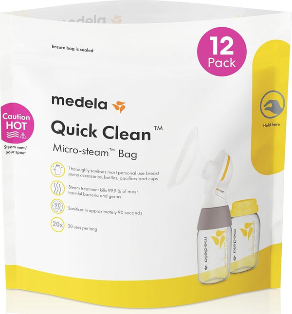 Medela Quick Clean Micro-Steam Bags, 12Count Steri