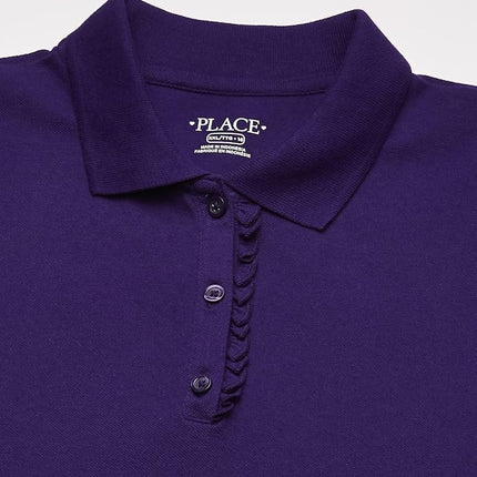 The Children's Place Girls' Short Sleeve Polo, Regal Violet, X-Large