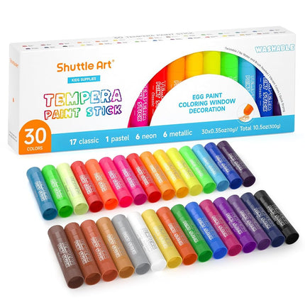 Tempera Paint Sticks, 30 Colours Solid Tempera Pai