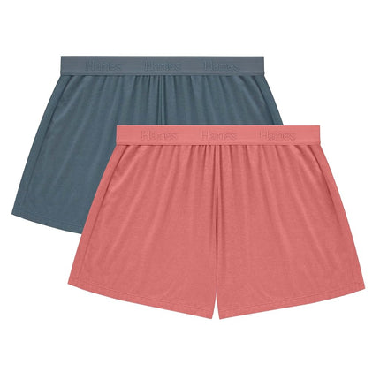 Hanes Originals - Pantalones Cortos Supersuaves de Algodón para Dormir de Mujer, de 8 cm, 2 unidades