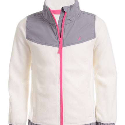 Nautica Girls' Full-Zip Fleece Jacket, Signature L