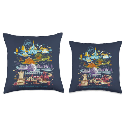 Almohada decorativa del 50.º aniversario de Disney Walt World, 16x16, multicolor
