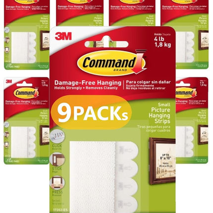 Command Small Picture Hanging Strips - 9 Packs of 