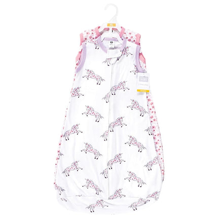 Hudson Baby BabyCotton Saco de Dormir de Manga Larga, Saco, Manta, Sin Mangas de Unicornio Floral, 18-24 Meses