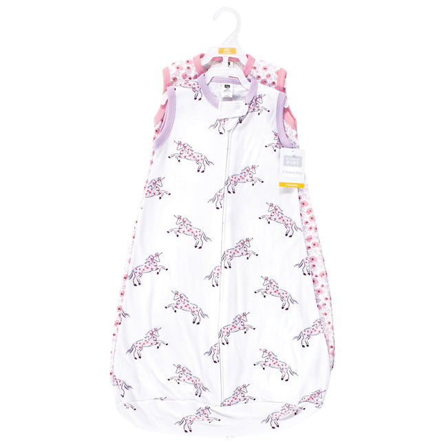 Hudson Baby BabyCotton Saco de Dormir de Manga Larga, Saco, Manta, Sin Mangas de Unicornio Floral, 18-24 Meses