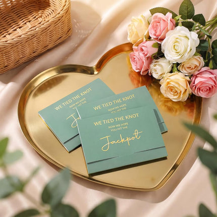 Zhanmai 100 Pcs Lottery Ticket Envelopes for Wedding Favors, Sage Green
