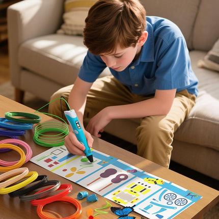 40 Colors 3D Pen Filament Pla Refills, 16 ft per Color 1.75mm Premium Filament for 3D Printing Pen Comes with 2 Finger Caps & 3D Pen Drawing Guide Book