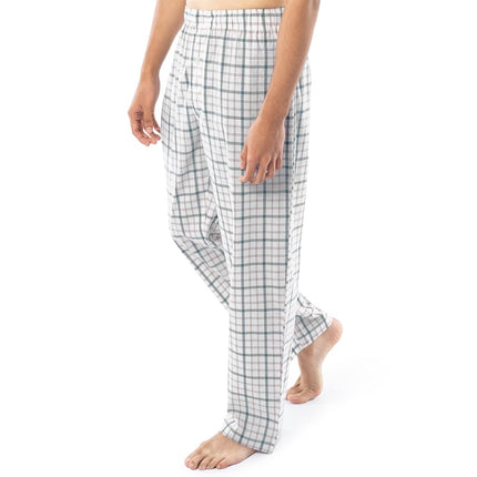Fruit of The Loom Mens Long Sleeve Broadcloth Pajama Set, Natural/Green Plaid, 5X
