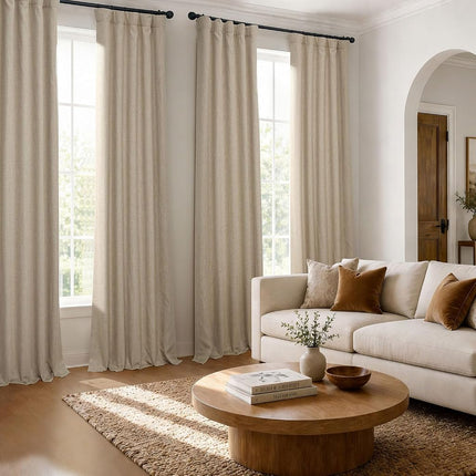 HPD Half Price Drapes Faux Darkening Curtains-84 Inches Long Luxury Curtains for Bedroom & Living Room (1 Panel), 50W X 84L, Thatched Tan, Linen