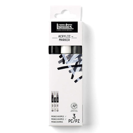 Ensemble de 3 marqueurs de peinture professionnels Liquitex, monochromes
