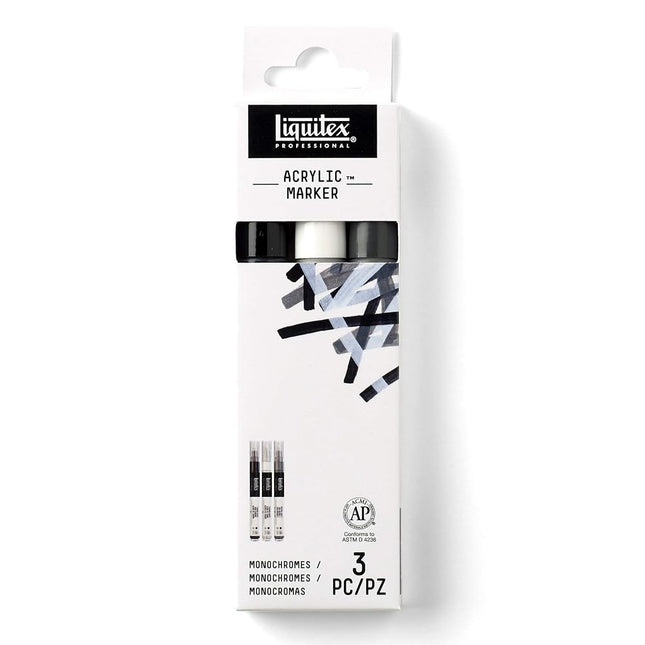 Liquitex Professional Paint Marker Set, 3 Piece, Monochromes