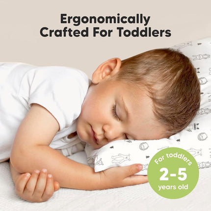 KeaBabies Toddler Pillow with Toddler Pillowcase, Jumbo 51X35cm - Soft Organic Cotton Pillow, Kids Pillow for Sleeping, Machine Washable Pillows, Toddler Bed Pillows, Travel Pillow (KeaFriends)