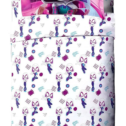 Marvel Spidey & His Amazing Friends Ghost Spidey Toddler Size Sheet Set - Super Soft Kids 3 Piece Bedding Set - Fade Resistant Microfiber Sheets