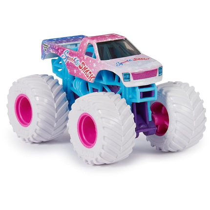 Monster Jam, Duel de Sparkle Smash contre Sparkle Smash, Véhicules Monster Trucks en métal moulé sous pression, Échelle 1:64, Jouets pour enfants à partir de 3 ans