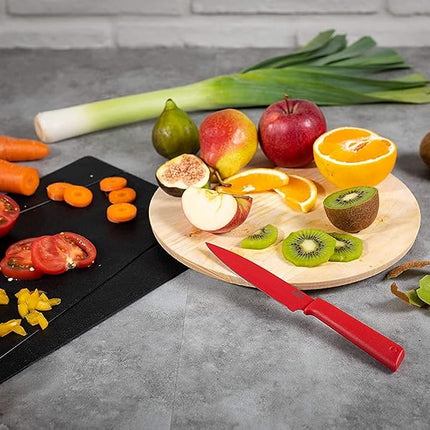 Kuhn Rikon Colori+ Professional 3 Pc Knife Set – Sharp Chef, Utility, Serrated Paring – 3 Year Guarantee