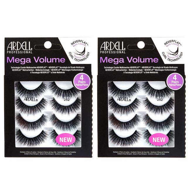 Ardell Lashes Mega Volume 252, 4 Pairs x 2 Packs (