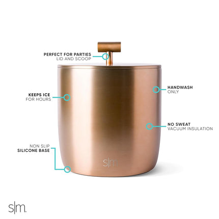 Simple Modern Insulated Ice Bucket with Lid & Scoop | 100oz | Metallic