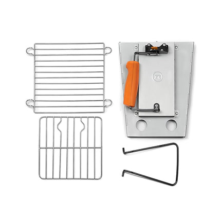Outset 76356 Collapsible Camping Grill and Chimney Starter, Metallic