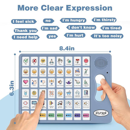 Joyreal AAC Device for Autism, Non Verbal Communication Tools for Speech Therapy & Stroke Rehab. Speech Communication Tablet, Autism Talking Aids with 8 Programmable Buttons & Adjustable Volume