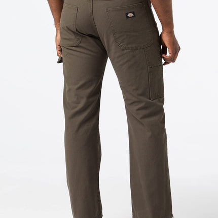 Dickies Pantalón de carpintero de pato ligero de corte recto relajado para hombre, negro oliva, 36W x 32L