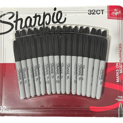 SHARPIE Permanent Markers | Fine Point | 32 Count (Black)