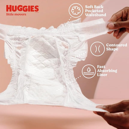 Huggies Size 4 Diapers, Little Movers Baby Diapers, Size 4 (22-37 lbs), 22 Count, Packaging May Vary