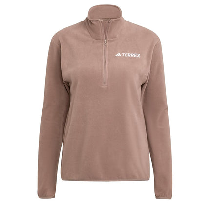adidas Women's Terrex Multi Essentials Half Zip Fleece Jacket, trace brown, XXL