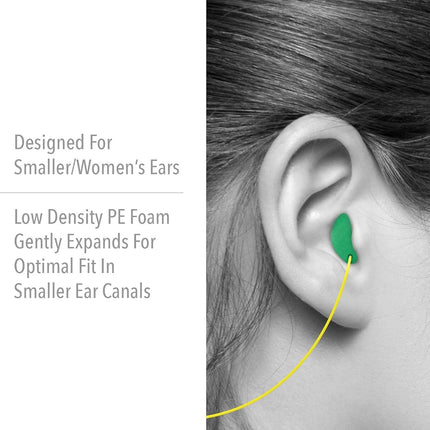 Howard Leight by Honeywell Maximum Lite Low Pressure Corded Disposable Foam Earplugs, Box of 100 Pairs (LPF-30),Green