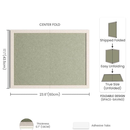 Fluxynara 90 x 60 cm Cork Board Alternative, Sage