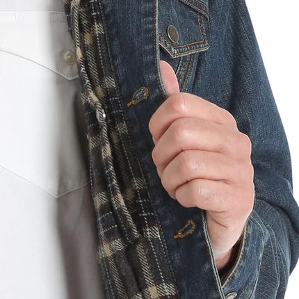 Wrangler Men's Concealed Carry Blanket Lined Denim Jacket, Indigo, XL Tall