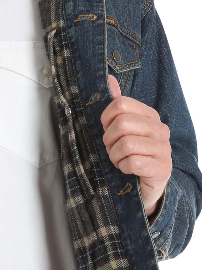 Chaqueta vaquera de hombre Wrangler con forro de manta para llevar oculta, índigo, XL