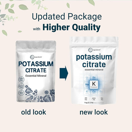 US Origin Potassium Citrate Powder, 1 KG (35 Ounce) | Essential Hydration Electrolyte Supplement | Vegan Friendly