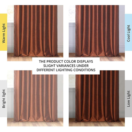 HPD Half Price Drapes Faux Silk Blackout Curtains 84 Inches Long for Bedroom & Living Room Vintage Textured Blackout Curtain (1 Panel), 50W x 84L, Copper Kettle
