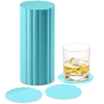 Disposable Mint Blue Paper Coasters for Drinks, 3.5 Inch Round Coasters for Bar, Cocktail, Beverage, Wine Or Event, 500 Pack Bulk