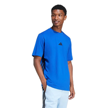 Adidas Mens Essentials Single Jersey 3-Stripes T-Shirt, Team Royal Blue/Black, XX-S