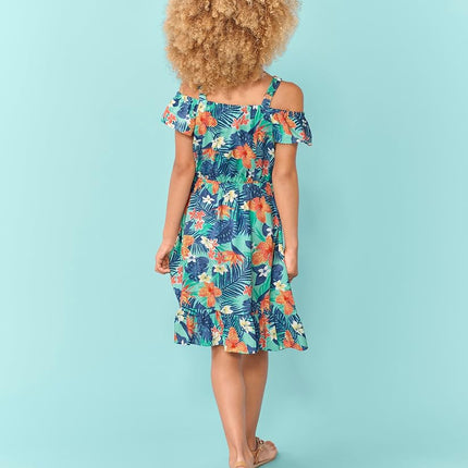 The Children's Place Girls' Short Sleeve Fashion Dress, Hawaiian Tropic, XX-Large